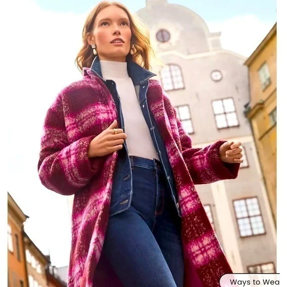 Sac à Main Ann Taylor Loft - Style Baguette, Rose/brun à Carreaux, Occasion Petit Modèle